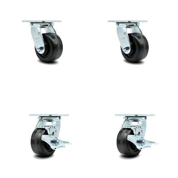 Greenlee Caster Set - MA6065 GMX Cart - 2 Swivel 2 Swivel Brakes -SCC, 4PK